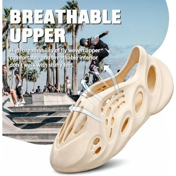 Men's Red Non Slip Cloud Slides Lightweight Foam Runner Sandal Shoes